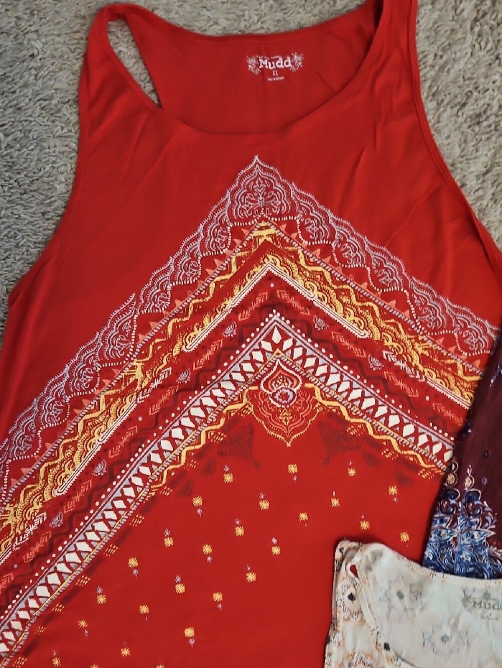 Mudd Racerback Patterned Tank Tops Set Indie Boho - Picture 3 of 16